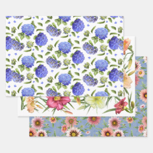 Feuille De Papier Cadeau Motif d'art botanique floral