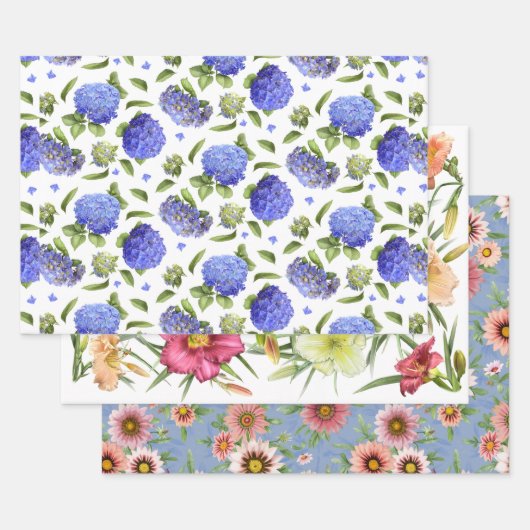 Feuille De Papier Cadeau Motif d'art botanique floral (Lot)