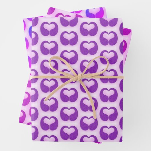 Feuille De Papier Cadeau Motif d'art cardiaque Abstrait moderne (En situation)