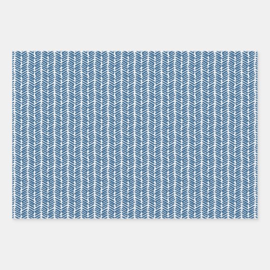 Feuille De Papier Cadeau Motif d'art  d'été Dark Azure Cobalt Blue (Devant 3)