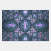Feuille De Papier Cadeau motif d'art fractal 3D Turquoise violet rose (Devant)