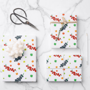 Feuille De Papier Cadeau Motif de baies, groseille, myrtille, fruit