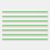 Feuille De Papier Cadeau Motif de bande verticale vert jaune (Devant 2)