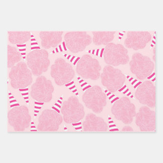 Feuille De Papier Cadeau Motif de barbe à papa rose