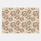 Feuille De Papier Cadeau Motif de baseball rétro (Devant 3)