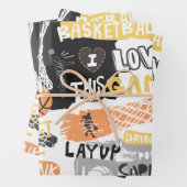 Feuille De Papier Cadeau Motif de basketball (En situation)