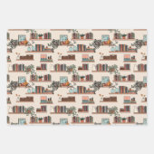 Feuille De Papier Cadeau Motif de bibliothèque (Devant)