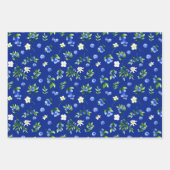 Feuille De Papier Cadeau Motif de bleuets et de feuillage (Devant)