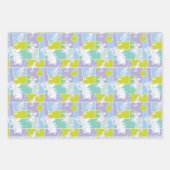 Feuille De Papier Cadeau Motif de bloc couleur vache et poulet (Devant 3)