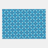 Feuille De Papier Cadeau Motif de bloc de surface géométrique bleu (Devant 3)