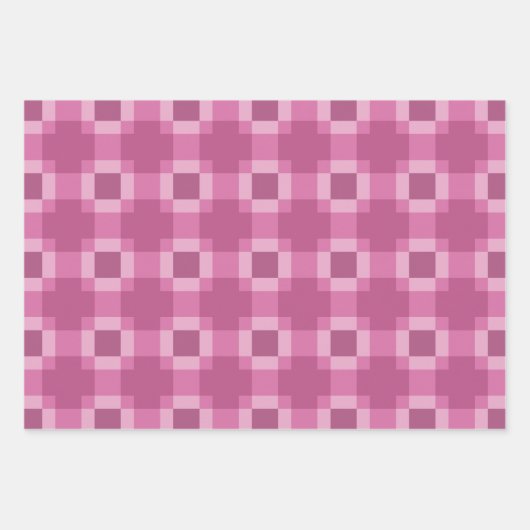 Feuille De Papier Cadeau Motif de bloc de surface géométrique rose (Devant)