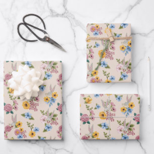 Feuille De Papier Cadeau Motif de broderie florale BUGS BUNNY™