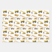 Feuille De Papier Cadeau Motif de camions de construction (Devant)