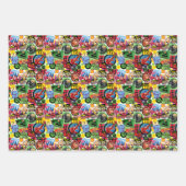 Feuille De Papier Cadeau Motif de caractères superhéros miraculeux (Devant 3)