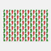 Feuille De Papier Cadeau Motif De Cartoon Rouge Et Vert Pepper Divas (Devant 3)