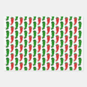 Feuille De Papier Cadeau Motif De Cartoon Rouge Et Vert Pepper Divas (Devant 2)