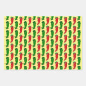 Feuille De Papier Cadeau Motif De Cartoon Rouge Et Vert Pepper Divas (Devant 2)