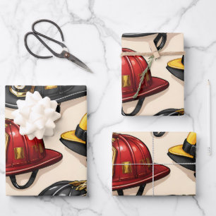 Feuille De Papier Cadeau Motif de casque de chasseur enveloppement de caser