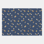 Feuille De Papier Cadeau Motif de célébration bleu et or (Devant 3)