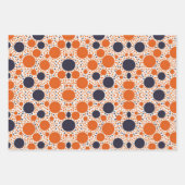 Feuille De Papier Cadeau Motif de cercles orange et bleu (Devant 3)