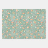 Feuille De Papier Cadeau Motif de cerfs à l'aquarelle (Devant 3)