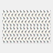 Feuille De Papier Cadeau Motif de cerfs, Cerf de bébé, Boho, Fleurs, Lune (Devant 3)