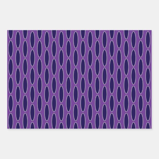 Feuille De Papier Cadeau Motif de chaîne violet ovale (Devant)