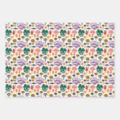 Feuille De Papier Cadeau motif de champignon carrelé  (Devant 3)