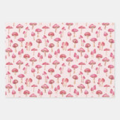 Feuille De Papier Cadeau Motif de champignons roses (Devant)