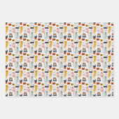 Feuille De Papier Cadeau Motif de chat à main mignon Doodle (Devant 3)