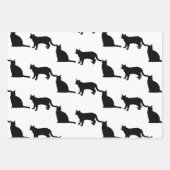 Feuille De Papier Cadeau Motif de chat et de souris noir (Devant 2)