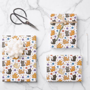 Feuille De Papier Cadeau Motif de chat mignon