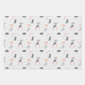 Feuille De Papier Cadeau Motif de chats à plume (Devant)