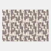 Feuille De Papier Cadeau Motif de chats blancs et gris (Devant 3)