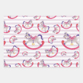 Feuille De Papier Cadeau Motif de cheval rocking de l'enfant (Devant)