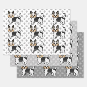 Feuille De Papier Cadeau Motif de chien de dessin animé mignon Biewer Terri