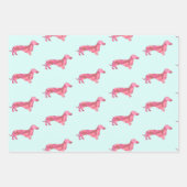 Feuille De Papier Cadeau Motif de chien mignon rose Dachshund  (Devant 2)