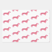 Feuille De Papier Cadeau Motif de chien mignon rose Dachshund  (Devant)
