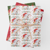 Feuille De Papier Cadeau Motif de chien robuste Noël (En situation)