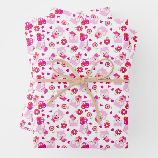 Feuille De Papier Cadeau Motif De Chouettes, Chouettes Mignonnes, Chouettes (En situation)