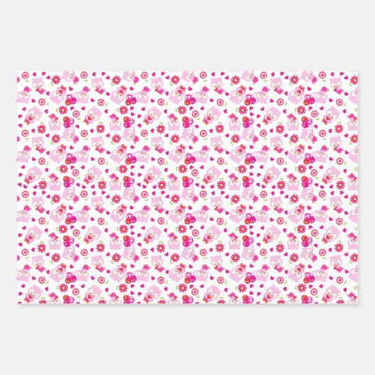 Feuille De Papier Cadeau Motif De Chouettes, Chouettes Mignonnes, Chouettes (Devant 3)