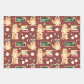 Feuille De Papier Cadeau Motif de classe animal de retour à l'école mignon (Devant)