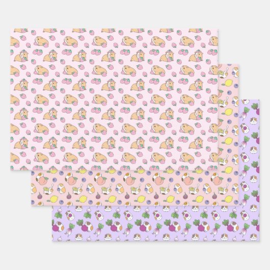 Feuille De Papier Cadeau motif de cochon de Guinée (Lot)