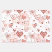 Feuille De Papier Cadeau Motif de coeur (Devant 3)
