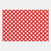 Feuille De Papier Cadeau Motif de coeur rouge et blanc (Devant 3)