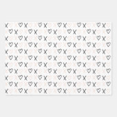 Feuille De Papier Cadeau Motif de coeur Xo Valentines (Devant)