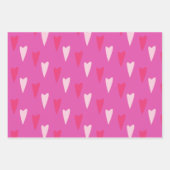 Feuille De Papier Cadeau Motif de Coeurs et Coeurs Rose (Devant 3)