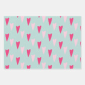 Feuille De Papier Cadeau Motif de Coeurs et Coeurs Rose (Devant 2)