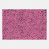 Feuille De Papier Cadeau Motif de Coeurs violets bleu rose (Devant)