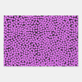 Feuille De Papier Cadeau Motif de Coeurs violets bleu rose (Devant 3)